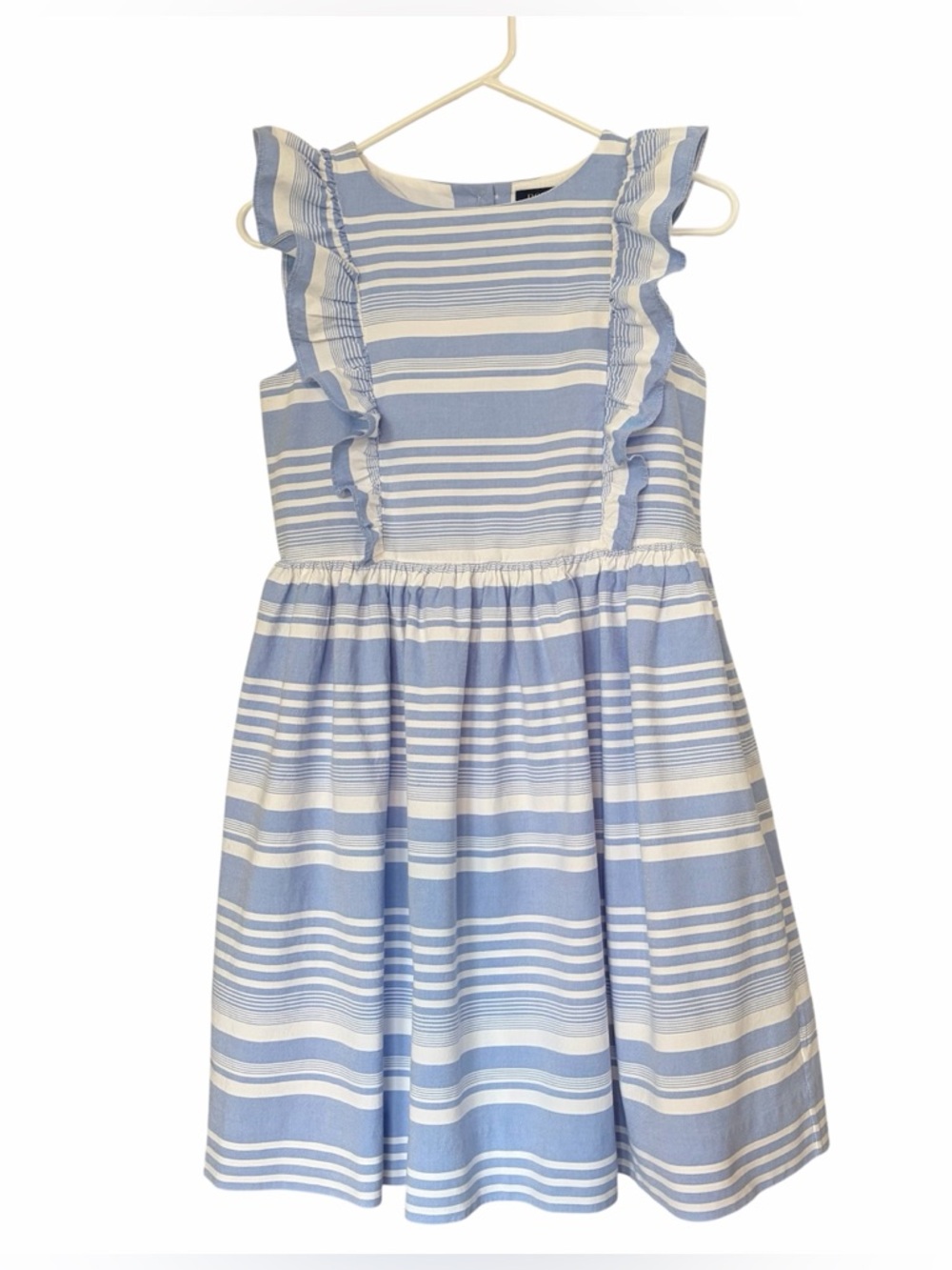 Ralph Lauren Polo Girls Dress size 16 100% Cotton Blue White Stripe Classic Prep
